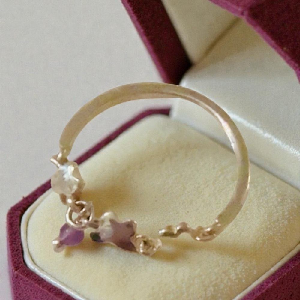 Elegant Purple and Silver 925 Women's of Girl’s Ring size 5